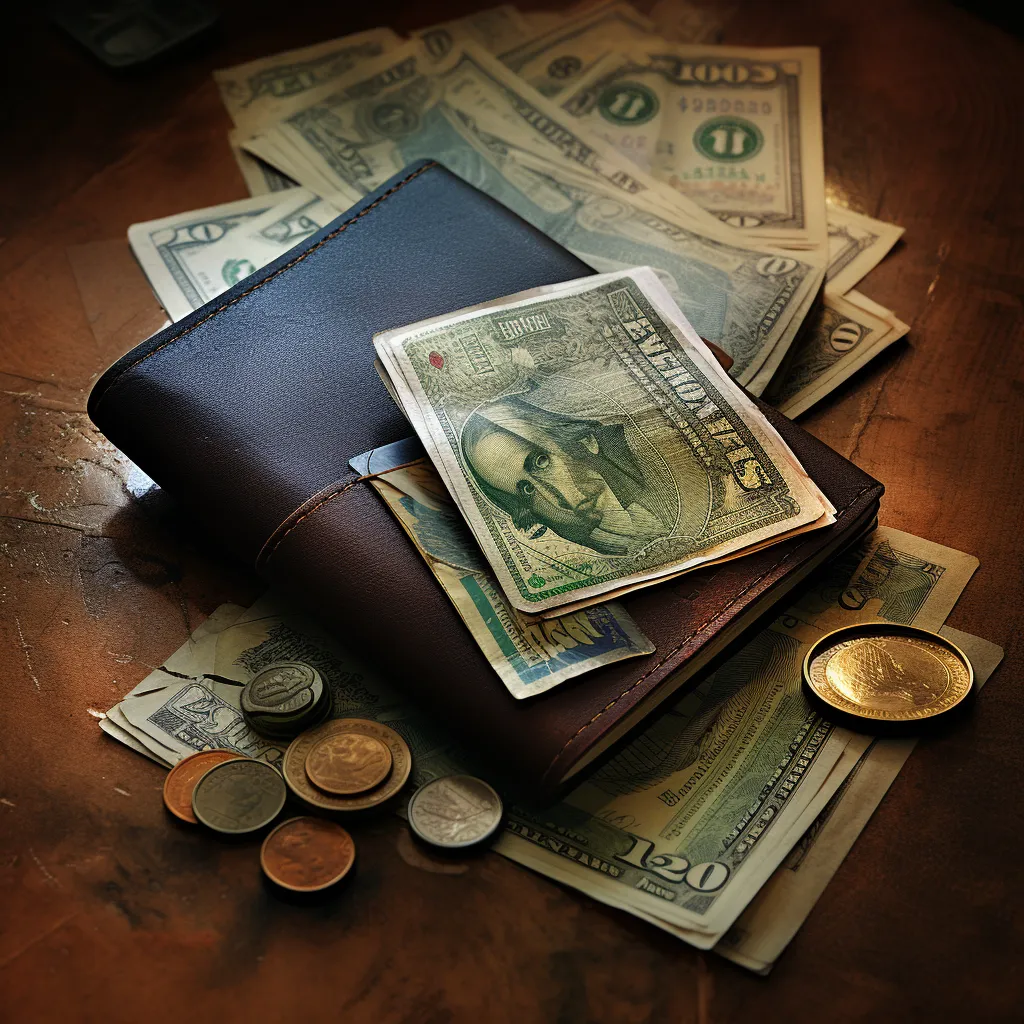 фото портмоне и монеты